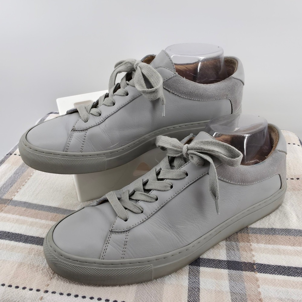 KOIO Capri Grey Leather Low Top Sneakers Mens Size 42 Made in Italy